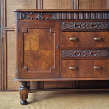 Load image into Gallery viewer, VINTAGE TUDOR/JACOBEAN STYLE OAK SIDEBOARD
