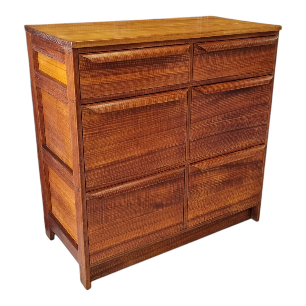 VINTAGE MID CENTURY SOLID HARDWOOD FILING OFFICE CABINET DRAWERS