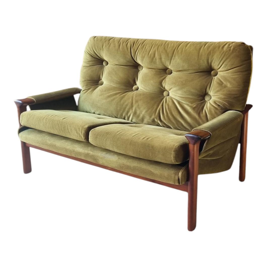 VINTAGE TESSA T1 GREEN VELOUR SOFA