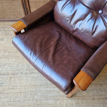 Load image into Gallery viewer, VINTAGE TESSA T1 CHOCOLATE BROWN LEATHER ARMCHAIR
