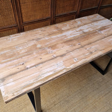 Load image into Gallery viewer, HANDMADE RUSTIC INDUSTRIAL STYLE DINING TABLE
