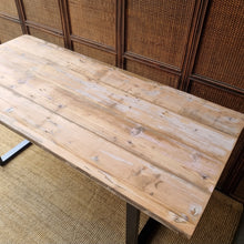 Load image into Gallery viewer, HANDMADE RUSTIC INDUSTRIAL STYLE DINING TABLE
