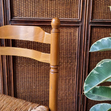 Load image into Gallery viewer, VINTAGE FRENCH PROVINICIAL FARMHOUSE STYLE RAFIA CHAIR
