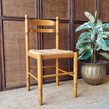 Load image into Gallery viewer, VINTAGE FRENCH PROVINICIAL FARMHOUSE STYLE RAFIA CHAIR
