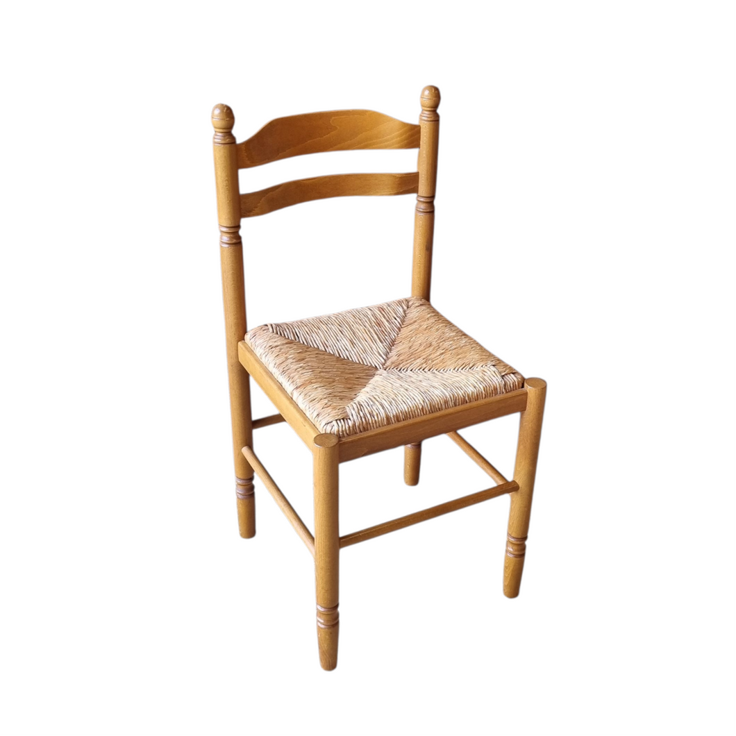VINTAGE FRENCH PROVINICIAL FARMHOUSE STYLE RAFIA CHAIR