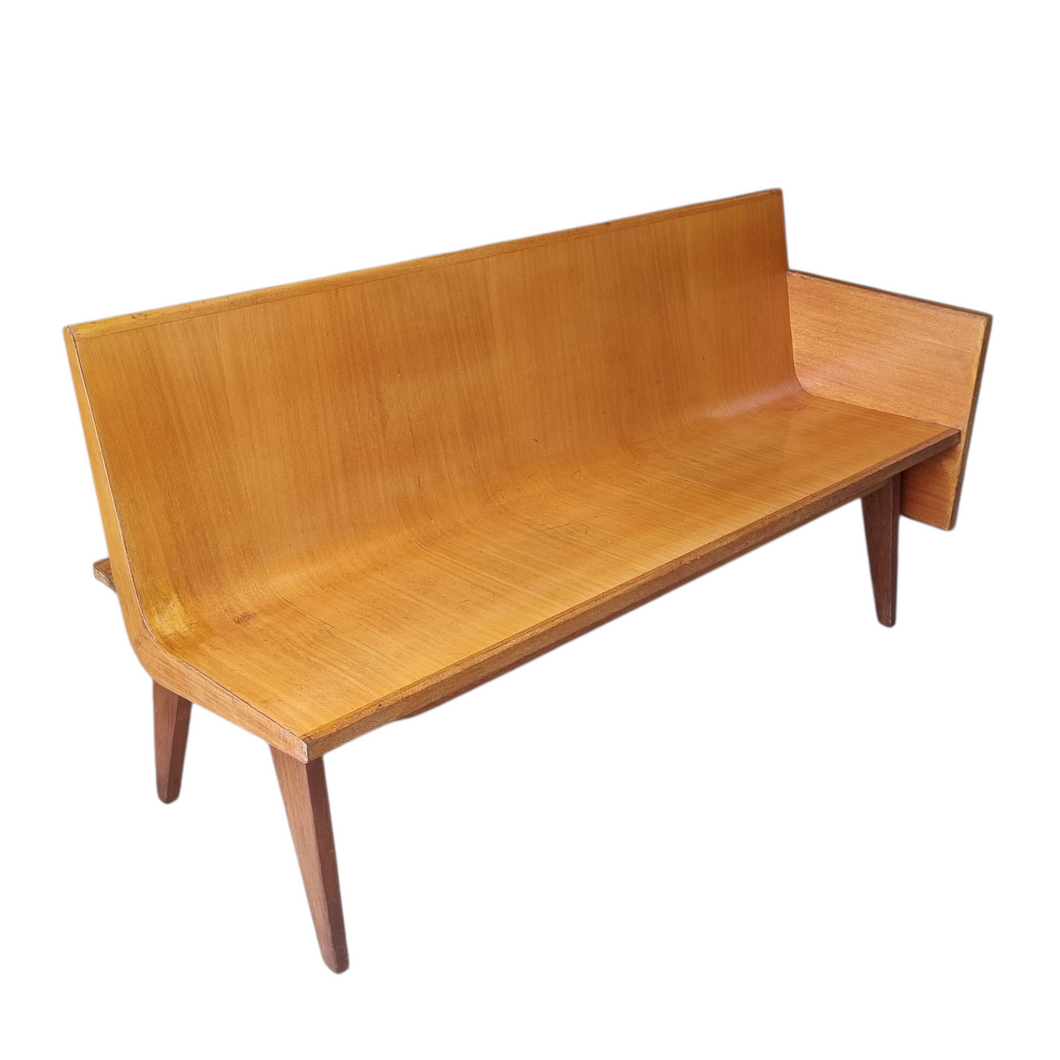 MID CENTURY BENT PLY BENCH SEAT #1