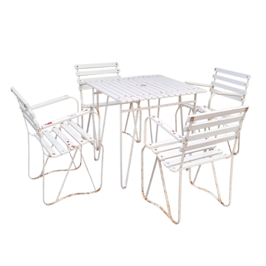 VINTAGE MID CENTURY 5 PIECE OUTDOOR PATIO SET