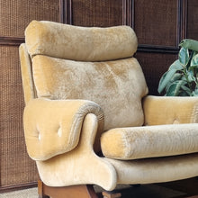 Load image into Gallery viewer, VINTAGE MID CENTURY MORAN VELOUR ARMCHAIR

