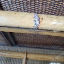 Load image into Gallery viewer, LARGE CANE COFFEE TABLE WITH GLASS TOP
