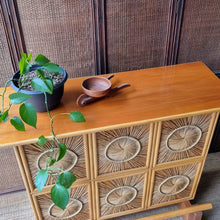 Load image into Gallery viewer, VINTAGE SUNBURST WICKER &amp; CANE BAR
