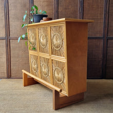 Load image into Gallery viewer, VINTAGE SUNBURST WICKER &amp; CANE BAR
