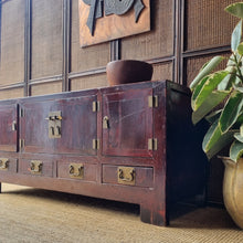 Load image into Gallery viewer, VINTAGE CHINESE ELM SIDEBOARD BUFFET TV CABINET
