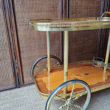 Load image into Gallery viewer, VINTAGE ITALIAN HOLLYWOOD REGENCY DRINK CART
