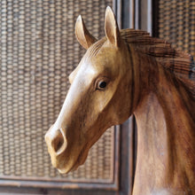 Load image into Gallery viewer, VINTAGE MID CENTURY HAND CARVED TEAK HORSE BUST
