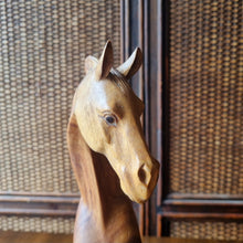 Load image into Gallery viewer, VINTAGE MID CENTURY HAND CARVED TEAK HORSE BUST
