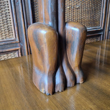 Load image into Gallery viewer, VINTAGE MID CENTURY CARVED TEAK SIAMESE CAT SCULPTURE
