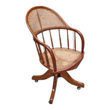 Load image into Gallery viewer, OAK BENTWOOD &amp; RATTAN SWIVEL OFFICE CHAIR
