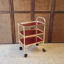 Load image into Gallery viewer, MID CENTURY VINTAGE HOLLYWOOD REGENCY HOSTESS TROLLEY
