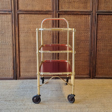 Load image into Gallery viewer, MID CENTURY VINTAGE HOLLYWOOD REGENCY HOSTESS TROLLEY
