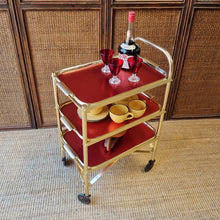 Load image into Gallery viewer, MID CENTURY VINTAGE HOLLYWOOD REGENCY HOSTESS TROLLEY
