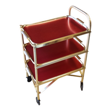 Load image into Gallery viewer, MID CENTURY VINTAGE HOLLYWOOD REGENCY HOSTESS TROLLEY
