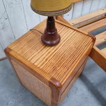 Load image into Gallery viewer, VINTAGE 3 PIECE PINE &amp; RATTAN BEDROOM SUITE
