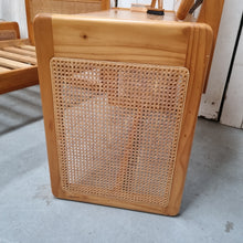 Load image into Gallery viewer, VINTAGE 3 PIECE PINE &amp; RATTAN BEDROOM SUITE
