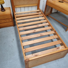 Load image into Gallery viewer, VINTAGE 3 PIECE PINE &amp; RATTAN BEDROOM SUITE
