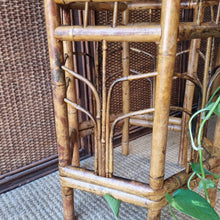 Load image into Gallery viewer, VINTAGE CANE RATTAN HEXAGONAL PLANT STAND SIDE TABLE
