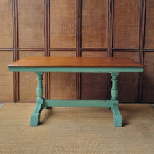 Load image into Gallery viewer, VINTAGE FARMHOUSE STYLE TRESTLE TABLE
