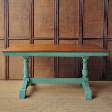 Load image into Gallery viewer, VINTAGE FARMHOUSE STYLE TRESTLE TABLE

