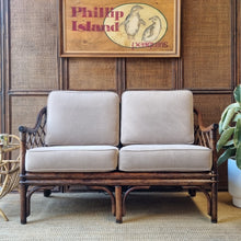 Load image into Gallery viewer, VINTAGE CANE RATTAN SOFA LOVESEAT
