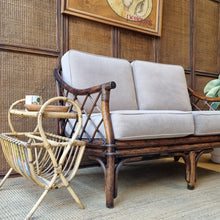 Load image into Gallery viewer, VINTAGE CANE RATTAN SOFA LOVESEAT
