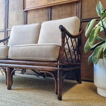 Load image into Gallery viewer, VINTAGE CANE RATTAN SOFA LOVESEAT
