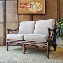 Load image into Gallery viewer, VINTAGE CANE RATTAN SOFA LOVESEAT
