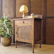 Load image into Gallery viewer, VINTAGE OAK BEDSIDE CABINET / POT CUPBOARD / HALL CUPBOARD / LAMP TABLE
