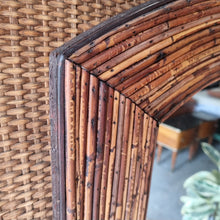 Load image into Gallery viewer, VINTAGE PENCIL REED RATTAN MIRROR
