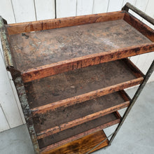 Load image into Gallery viewer, INDUSTRIAL COBBLER'S SHOE RACK FACTORY TROLLEY DISPLAY SHELF
