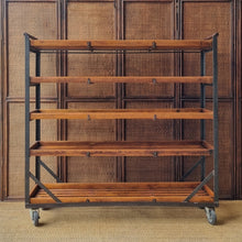 Load image into Gallery viewer, VINTAGE INDUSTRIAL SHOE TROLLEY COBBLER'S RACK DISPLAY SHELF RACK
