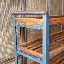 Load image into Gallery viewer, VINTAGE INDUSTRIAL SHOE TROLLEY COBBLER'S RACK DISPLAY SHELF RACK
