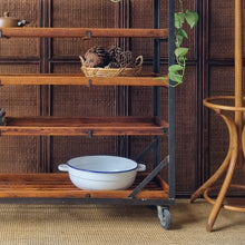 Load image into Gallery viewer, VINTAGE INDUSTRIAL SHOE TROLLEY COBBLER'S RACK DISPLAY SHELF RACK
