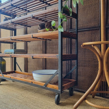 Load image into Gallery viewer, VINTAGE INDUSTRIAL SHOE TROLLEY COBBLER'S RACK DISPLAY SHELF RACK

