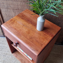 Load image into Gallery viewer, VINTAGE SOLID MYRTLE WOOD BEDSIDE TABLE
