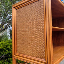 Load image into Gallery viewer, VINTAGE LUXE RATTAN AND SOLID WOOD WALL UNIT DISPLAY CABINET
