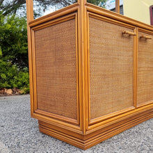 Load image into Gallery viewer, VINTAGE LUXE RATTAN AND SOLID WOOD WALL UNIT DISPLAY CABINET
