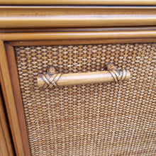 Load image into Gallery viewer, VINTAGE LUXE RATTAN AND SOLID WOOD WALL UNIT DISPLAY CABINET

