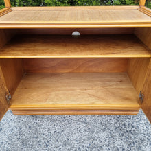 Load image into Gallery viewer, VINTAGE LUXE RATTAN AND SOLID WOOD WALL UNIT DISPLAY CABINET
