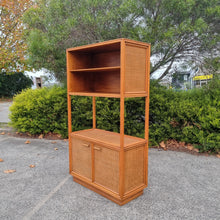 Load image into Gallery viewer, VINTAGE LUXE RATTAN AND SOLID WOOD WALL UNIT DISPLAY CABINET
