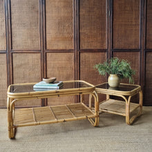 Load image into Gallery viewer, VINTAGE CANE &amp; RATTAN SIDE TABLE

