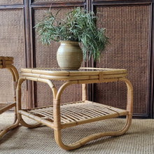 Load image into Gallery viewer, VINTAGE CANE &amp; RATTAN SIDE TABLE

